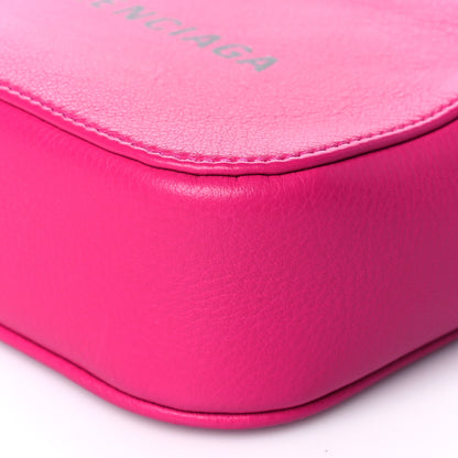Balenciaga Calfskin Logo XS Everyday Camera Bag Rose Magenta Black 10 of 10
