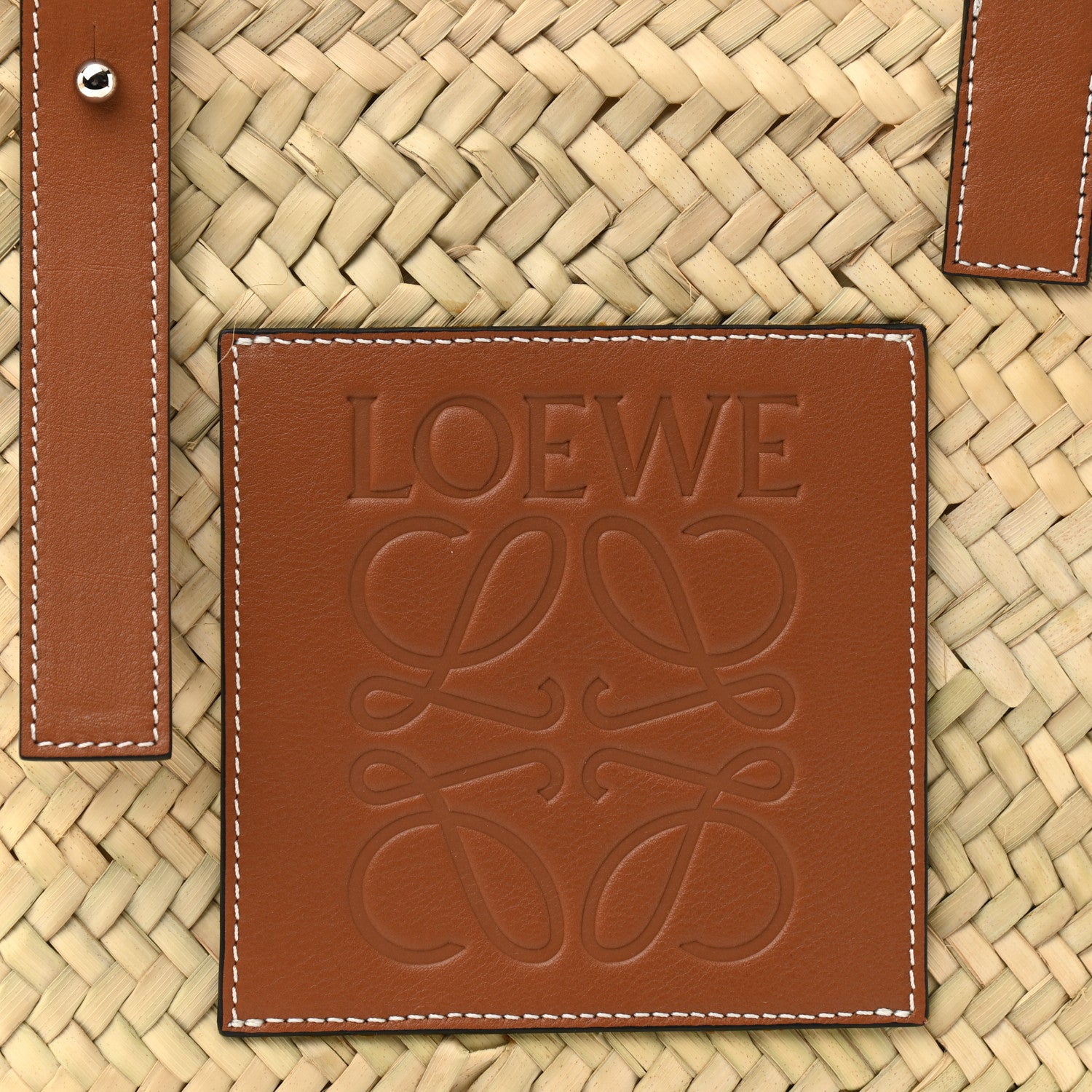 Loewe Raffia Basket Tote Bag Natural Tan 8 of 11