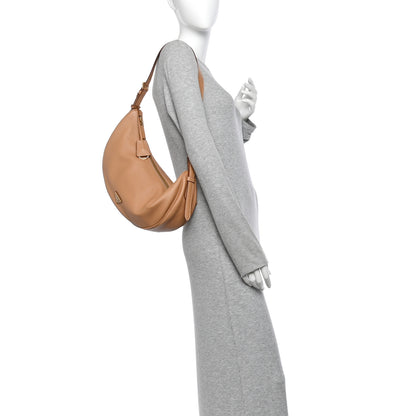 Prada Soft Grain Calfskin Large Demi-Lune Shoulder Bag Naturale 2 of 9