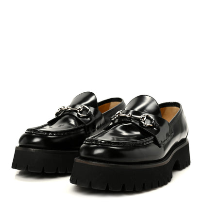 Gucci Cordovan Lux Womens Horsebit 45mm Platform Loafers 41 Black 4 of 10