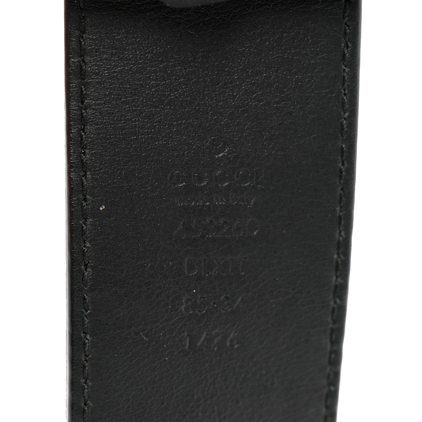 Moon Calfskin Pearl Double G 40mm Belt 85 34 Black Cream