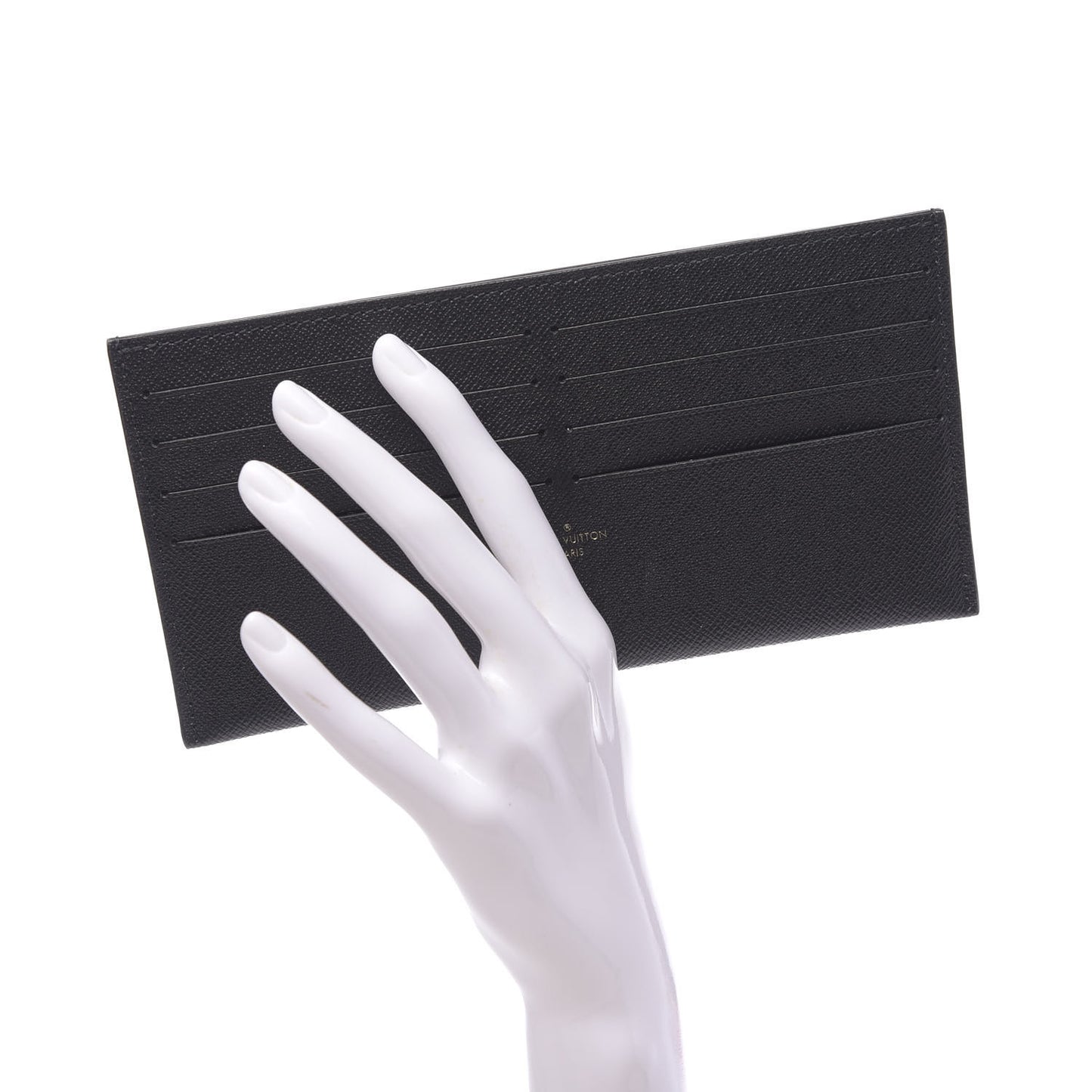 Calfskin Felicie Chain Wallet Card Holder Insert Black