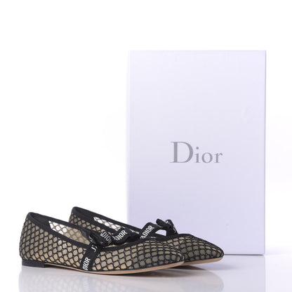 Christian Dior Resille Ribbon Miss J'Adior Ballet Flat 38.5 Black 10 of 10