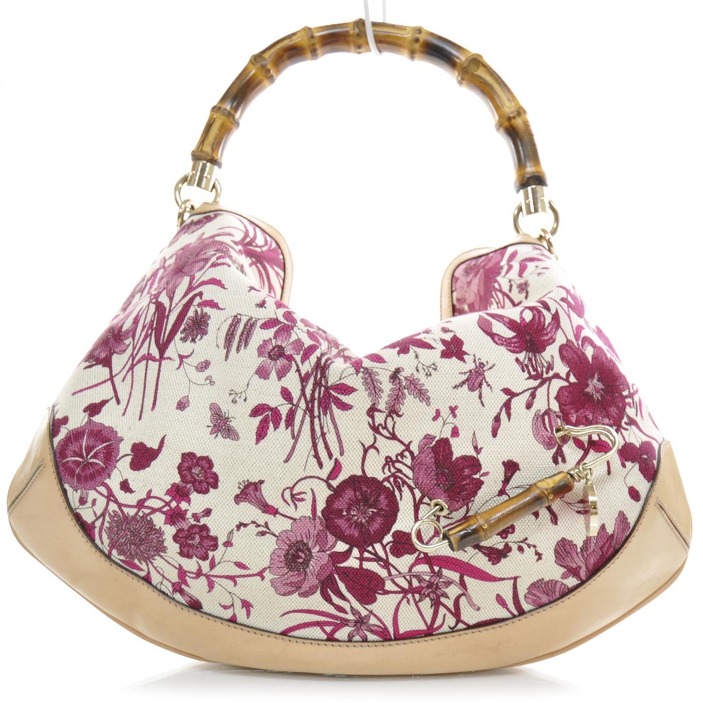 Canvas Floral Flora Peggy Bamboo Top Handle Hobo