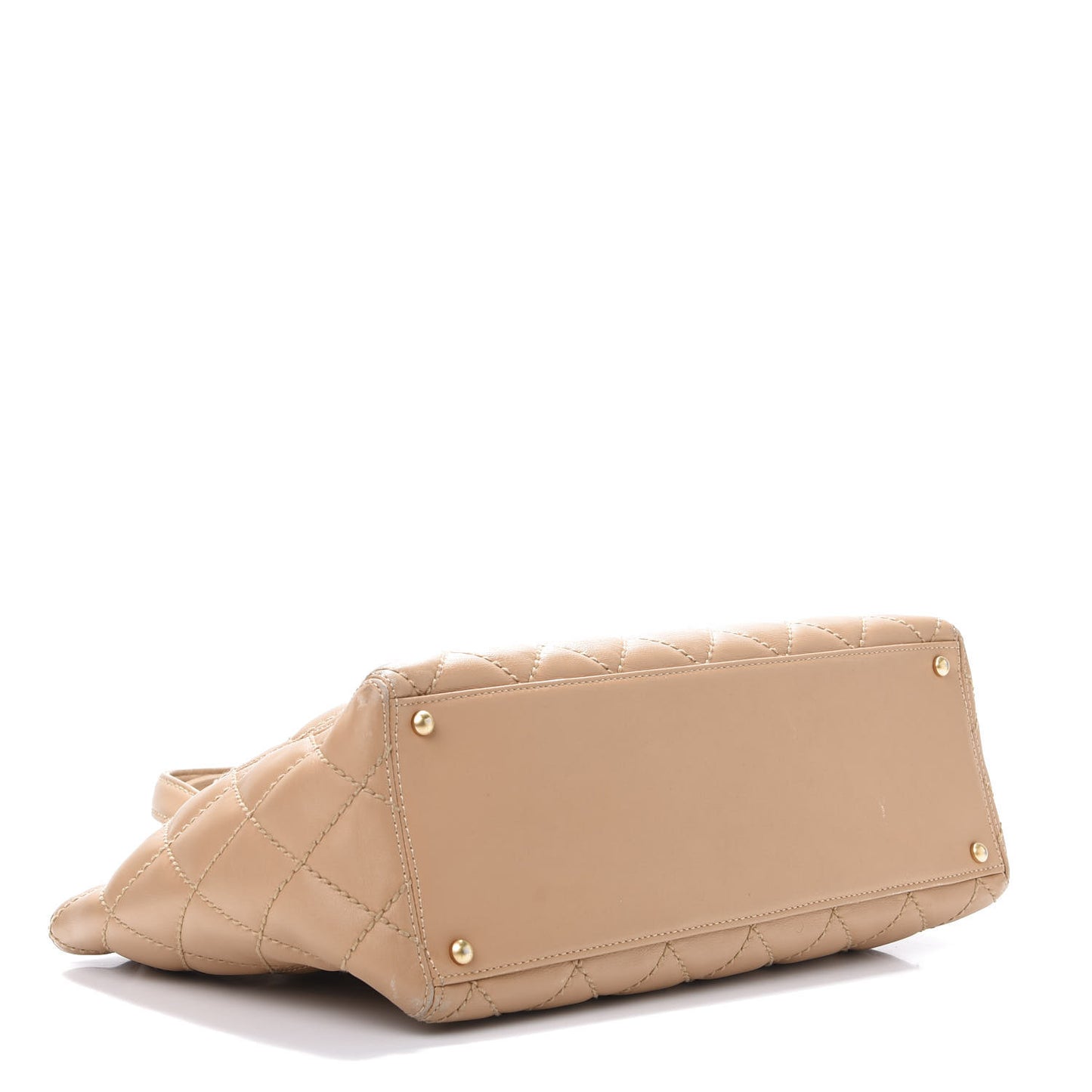 Calfskin Wild Stitch Medium Tote Beige