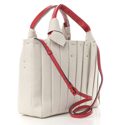 Valentino Garavani Canvas Atelier 05 Plisse Edition Medium Tote Bag Naturale 4 of 11