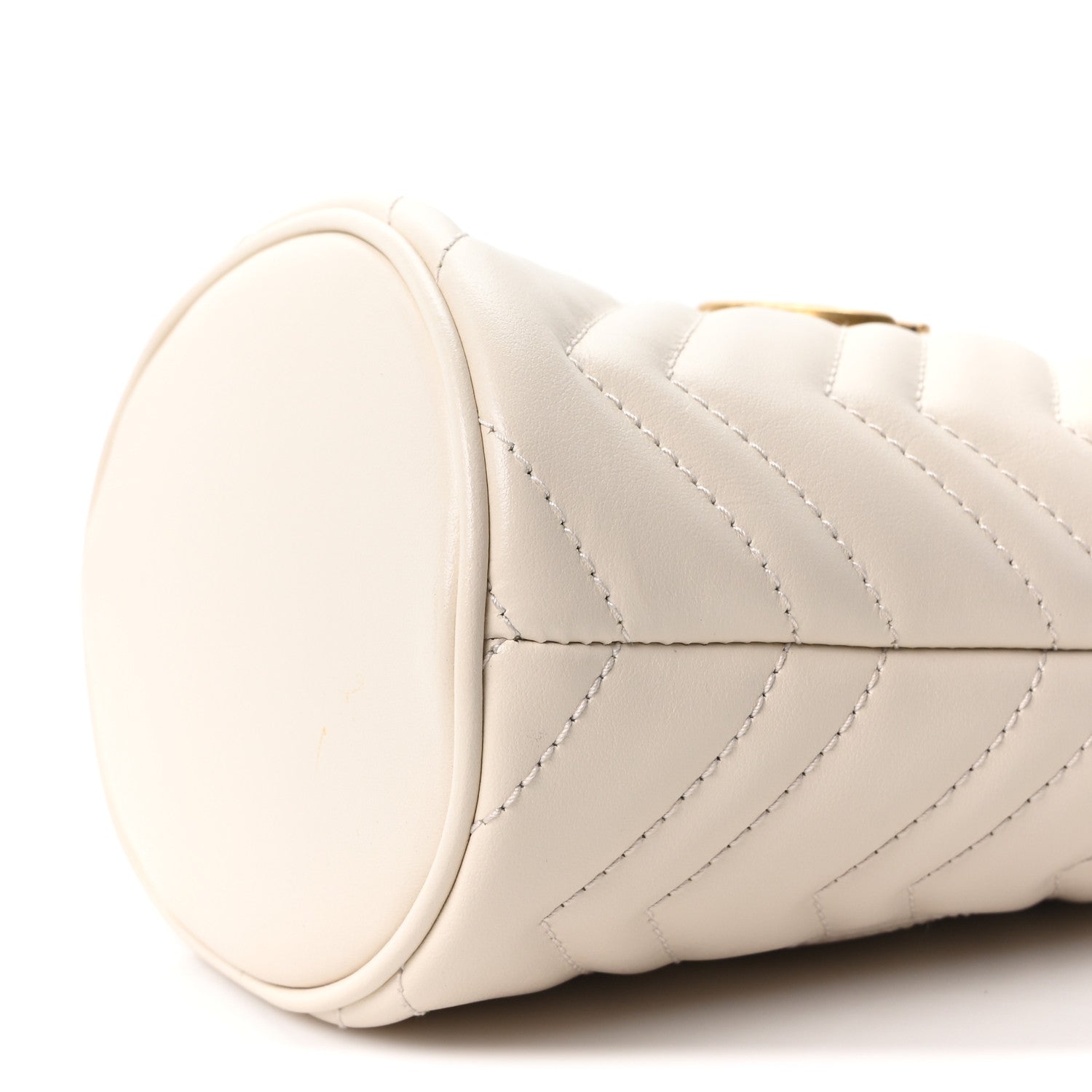 Gucci Calfskin Matelasse Mini GG Marmont 2.0 Bucket Bag White 10 of 10