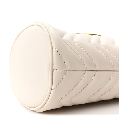 Gucci Calfskin Matelasse Mini GG Marmont 2.0 Bucket Bag White 10 of 10