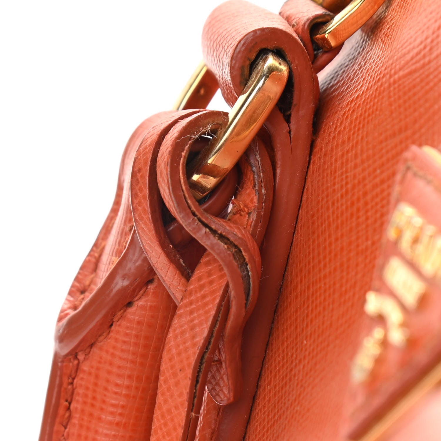 Prada Saffiano Lux Medium Promenade Tote Papaya 15 of 19