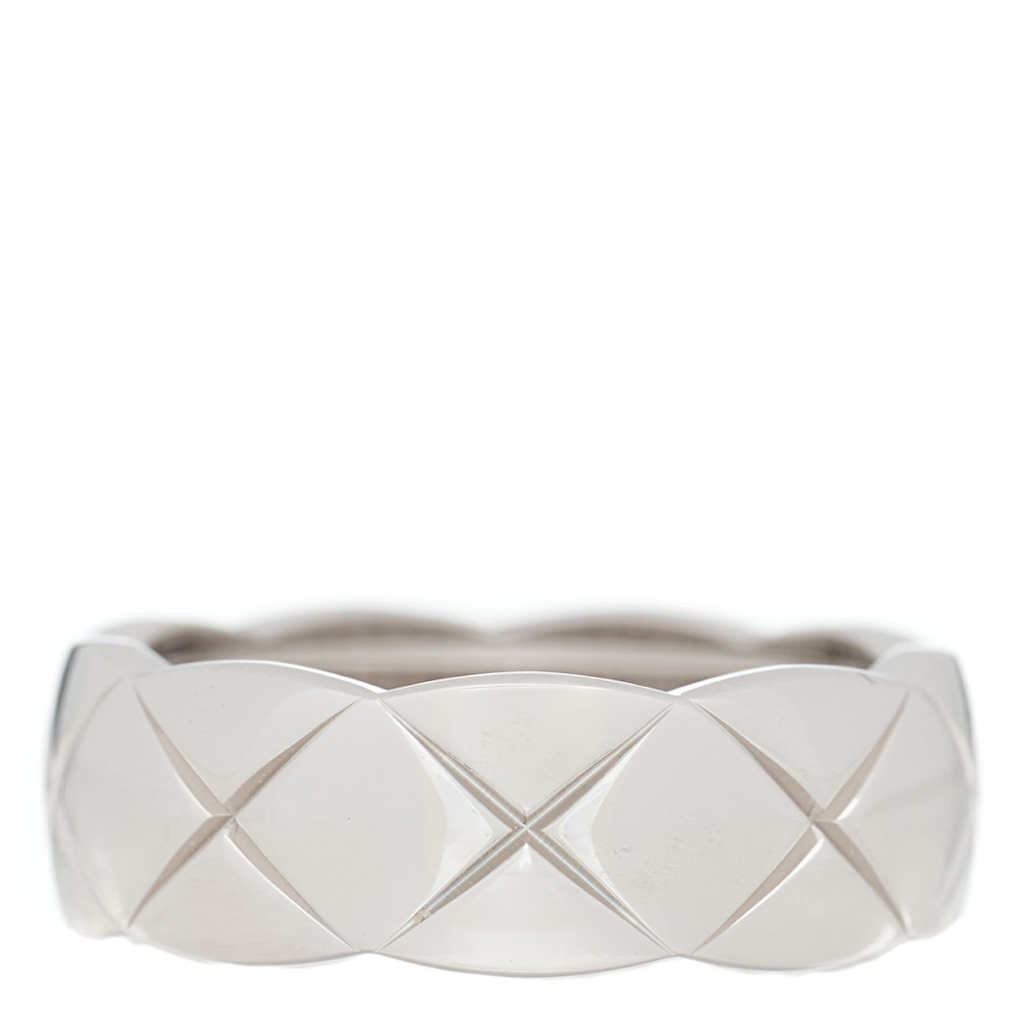 Chanel 18K White Gold Small Coco Crush Ring 52 6 1 of 8