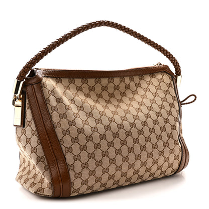 Gucci Monogram Cellarius Calfskin Medium Bella Hobo Beige Ebony Cuir 3 of 10