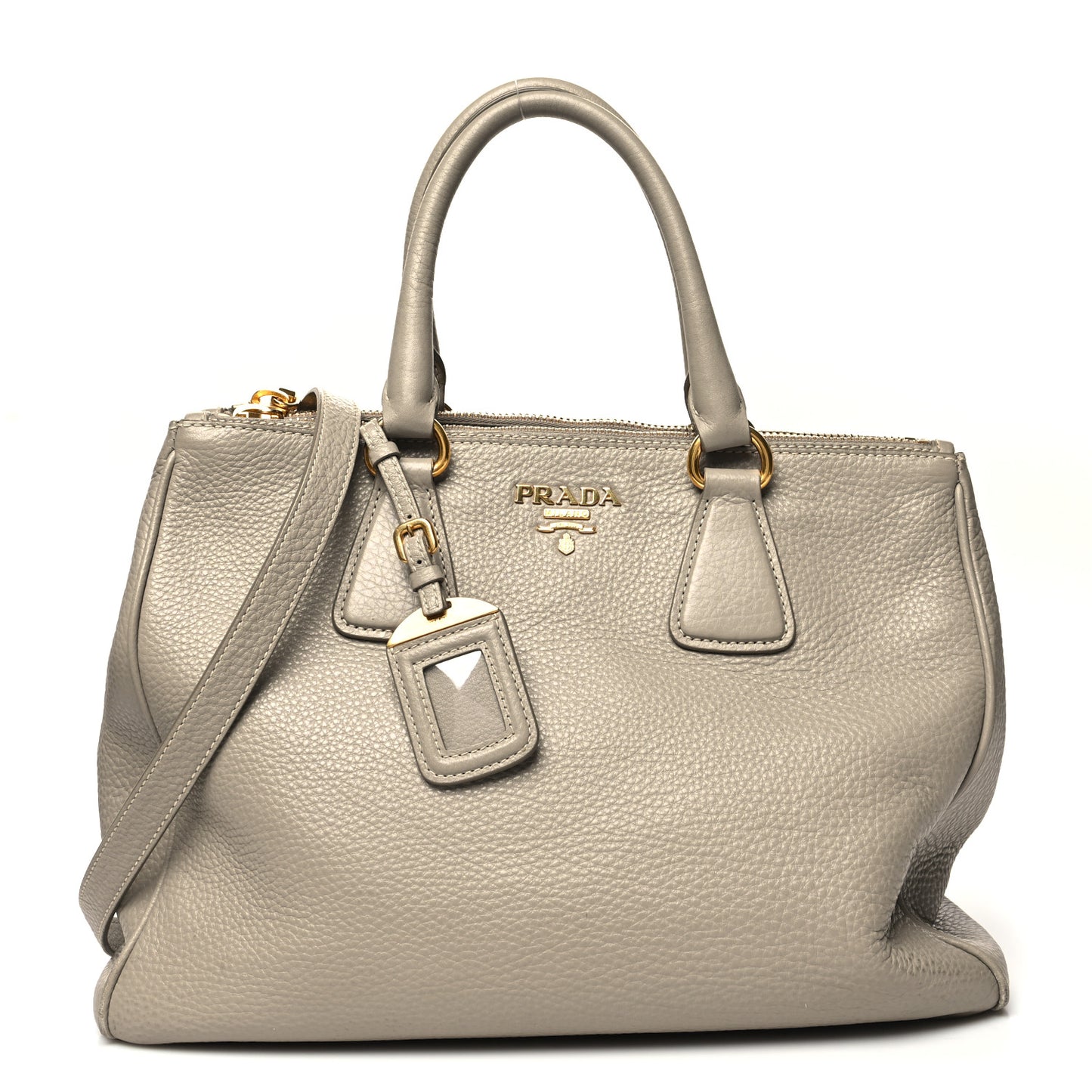 Vitello Daino Large Double Zip Tote Pomice