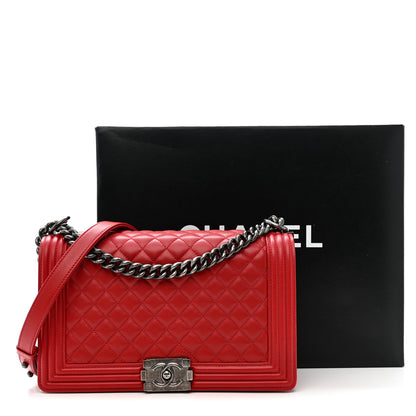 Chanel Lambskin Quilted New Medium Boy Flap Red 11 of 11