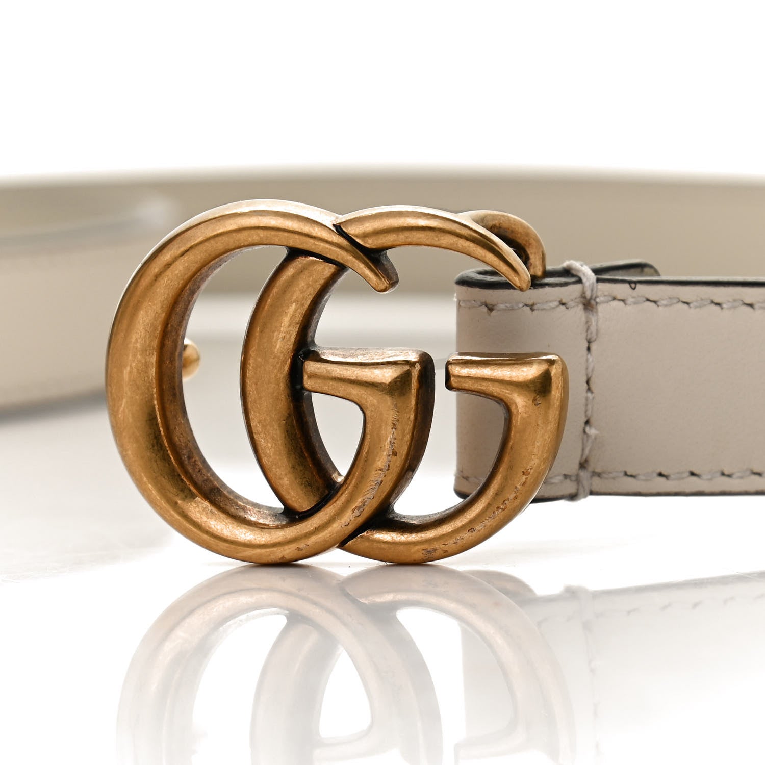 Gucci Calfskin Double G 20mm Belt 90 36 Mystic White 4 of 4