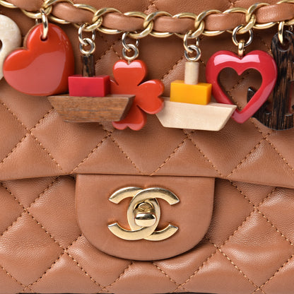 Chanel Lambskin Quilted Medium Cruise Charm Single Flap Beige 10 of 10