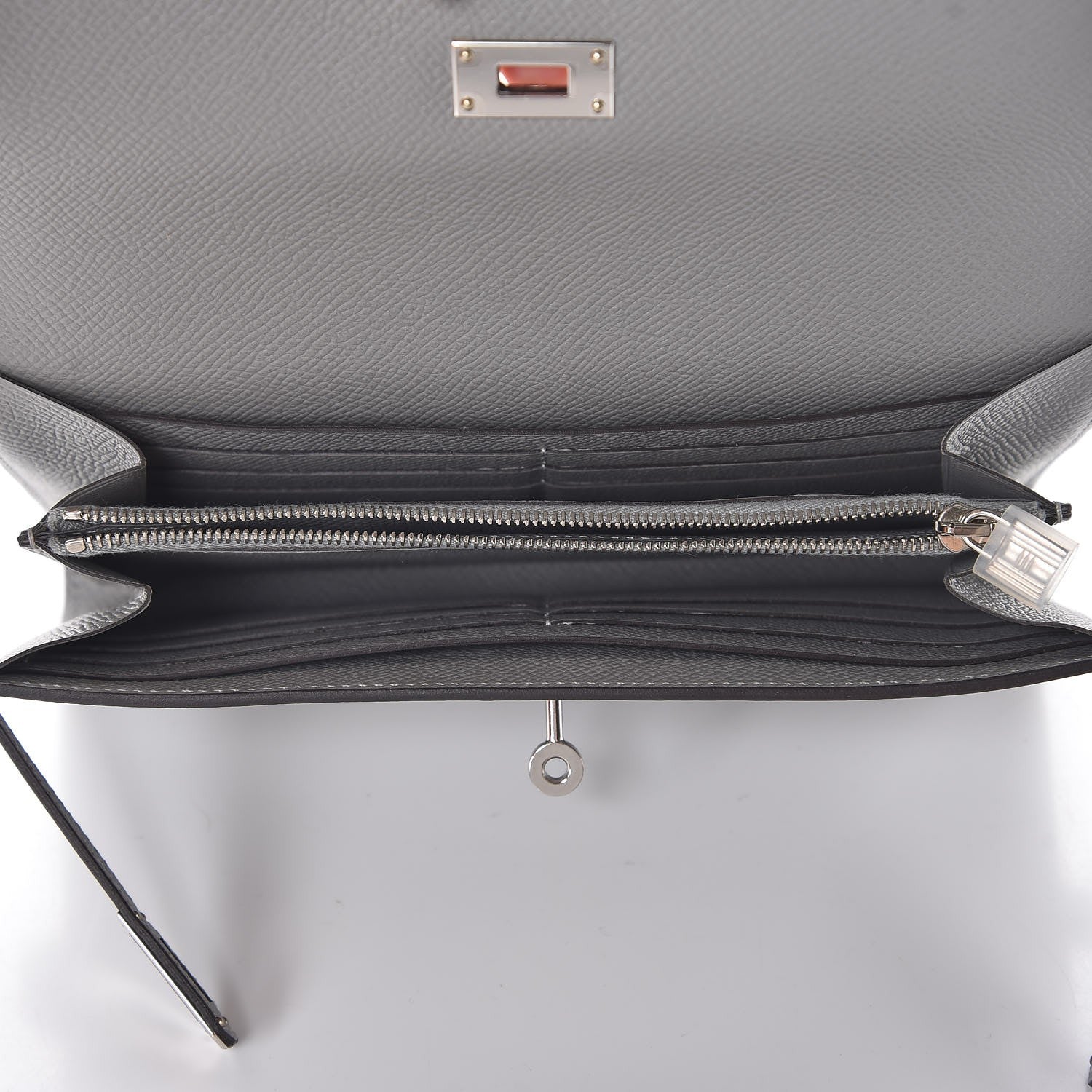 Hermes Epsom Kelly Longue Wallet Gris Mouette 5 of 9