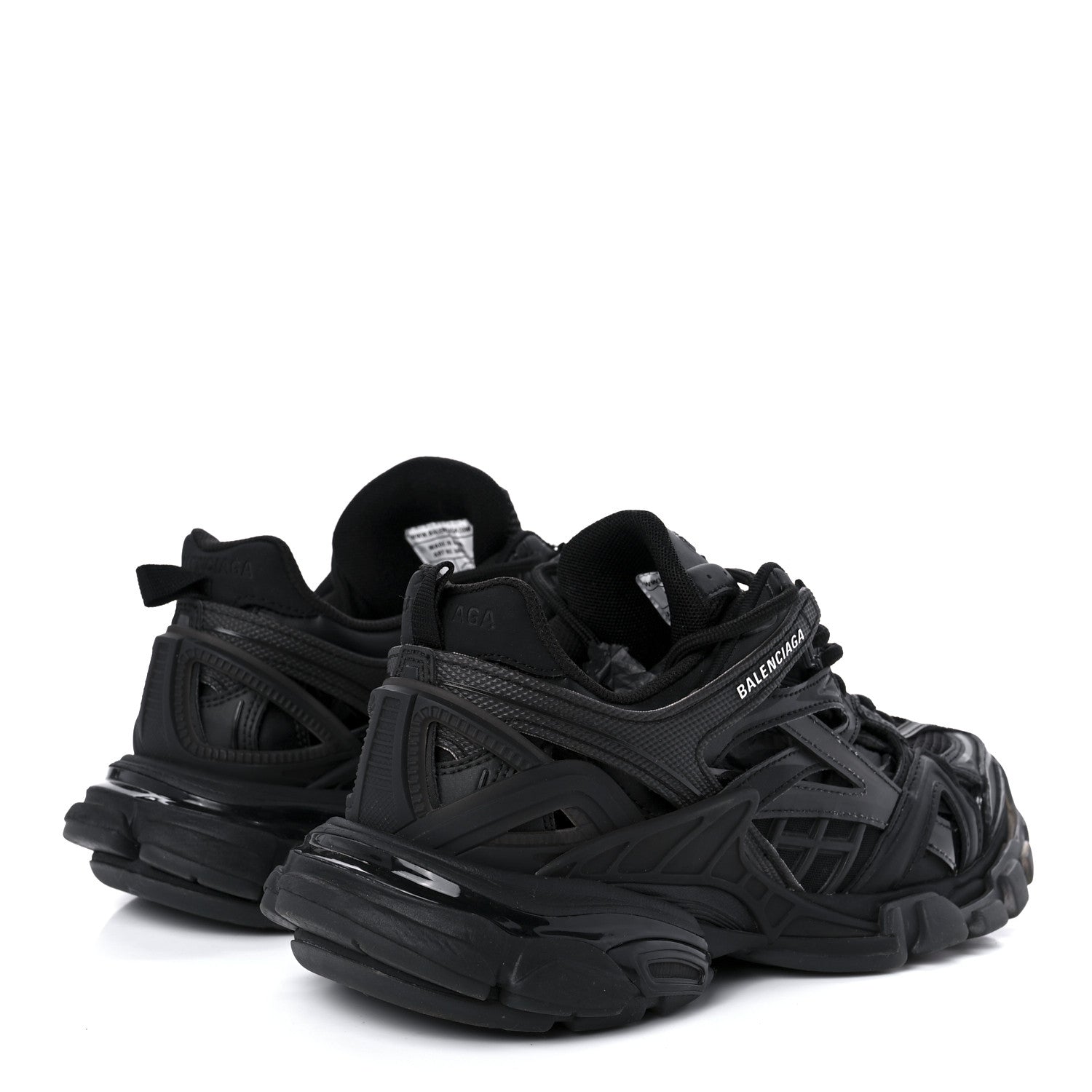 Balenciaga Rubber Mesh Monocolor Clear Sole Womens Track.2 Open Sneakers 38 Black 4 of 8