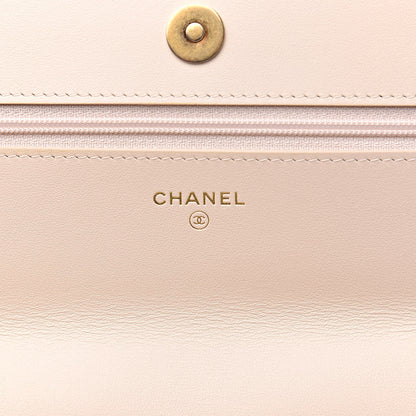 Chanel Goatskin Quilted 19 Wallet On Chain WOC Light Beige 6 of 12
