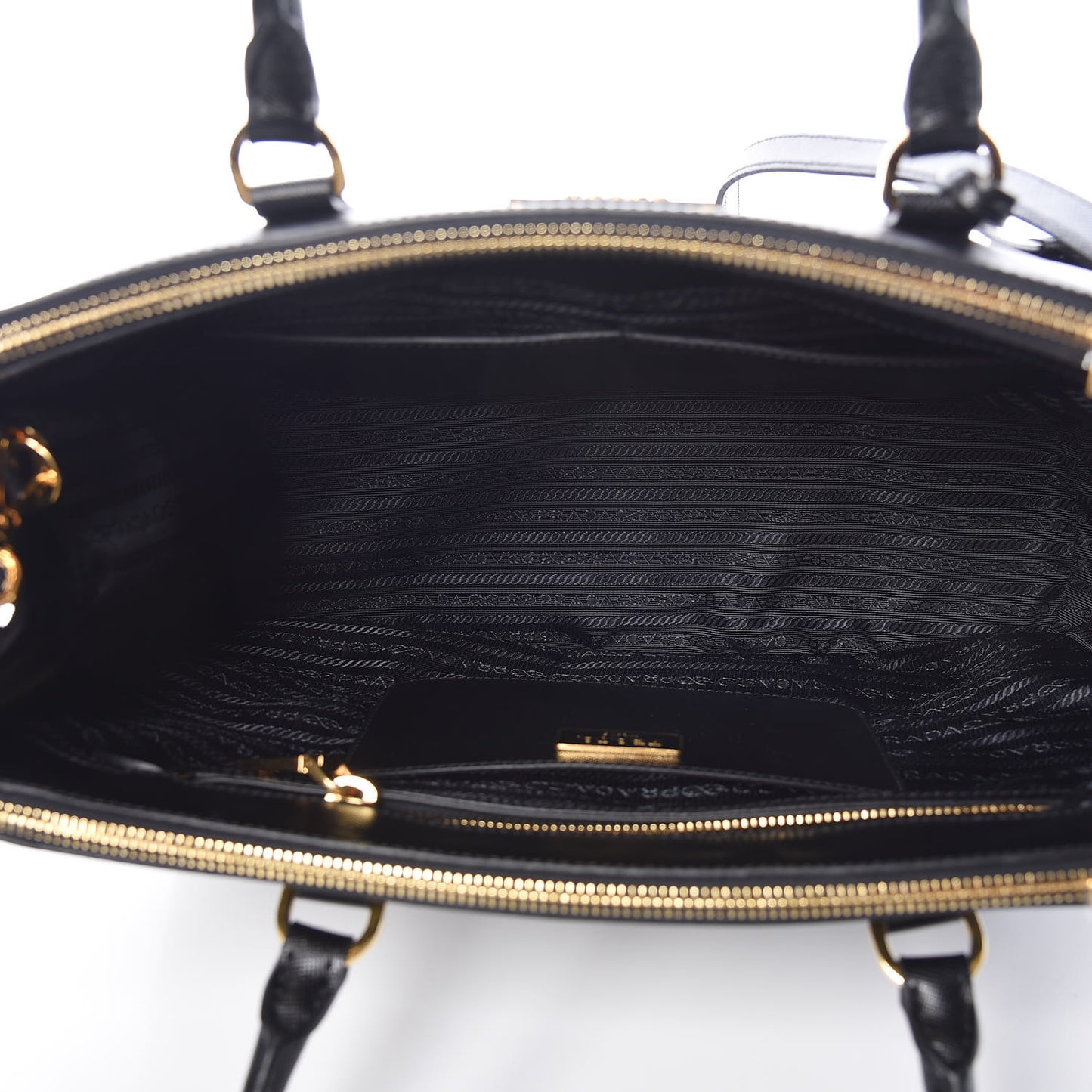 Saffiano Medium Galleria Double Zip Tote Black