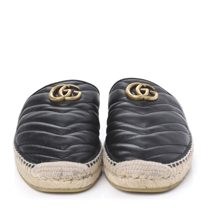 Gucci Nappa Matelasse GG Marmont Espadrille Slippers 37 Black 2 of 10