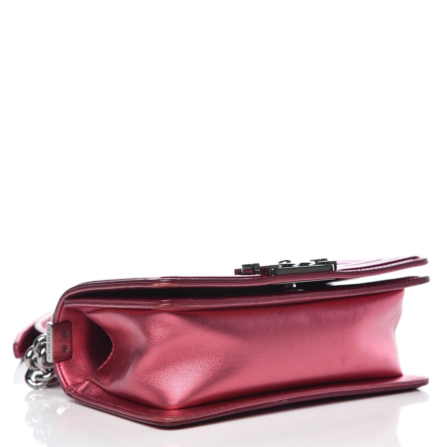 Chanel Metallic Patent Calfskin Quilted Small Boy Flap Pink 4 of 17