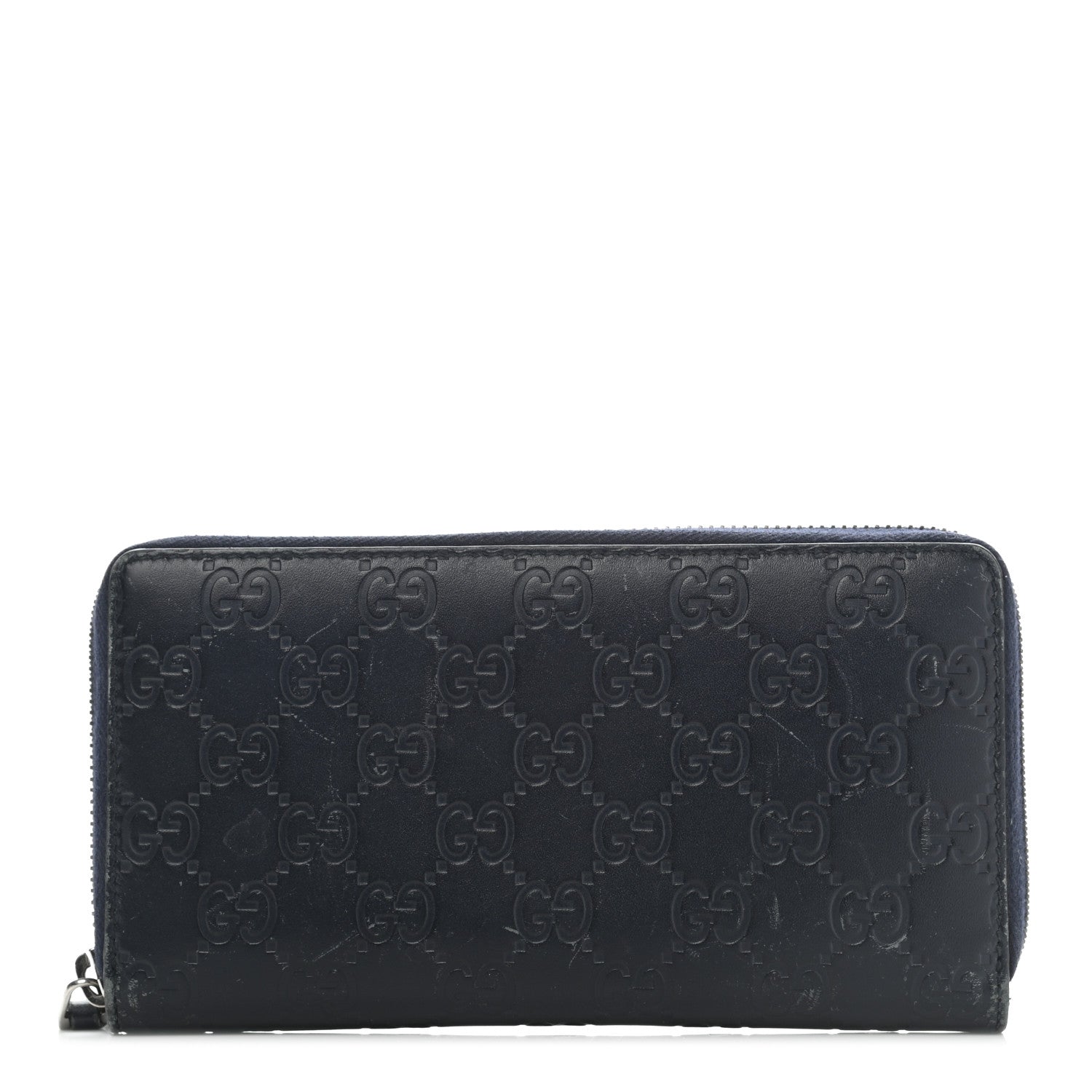 Gucci Guccissima Zip Around Wallet Blue 1 of 11