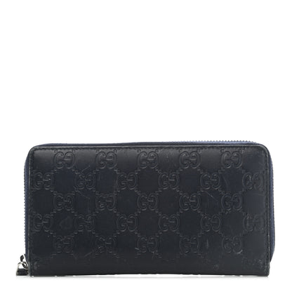 Gucci Guccissima Zip Around Wallet Blue 1 of 11