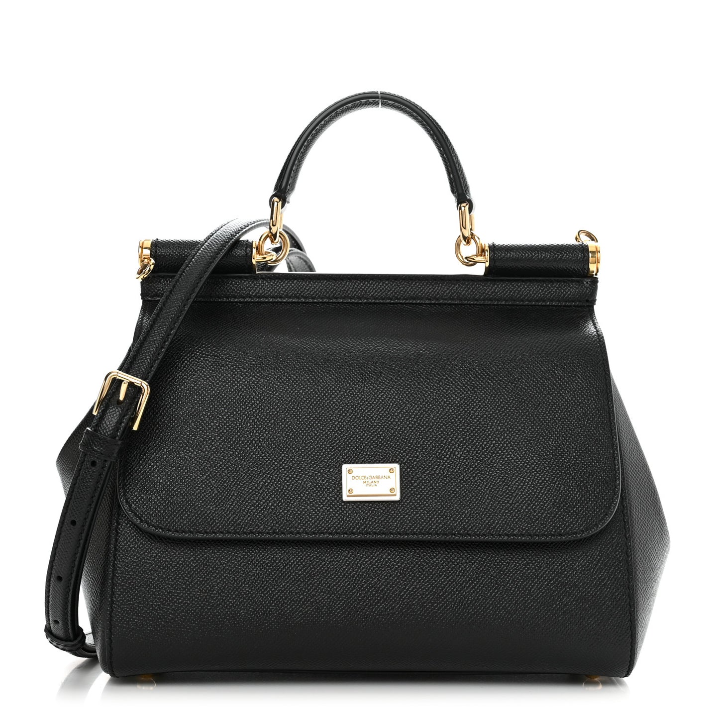 DOLCE & GABBANA Dauphine Large Miss Sicily Satchel Black