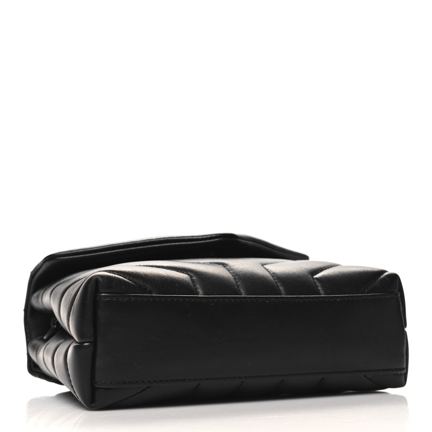 Calfskin Y Quilted Monogram Monochrome Toy Loulou Crossbody Bag Black