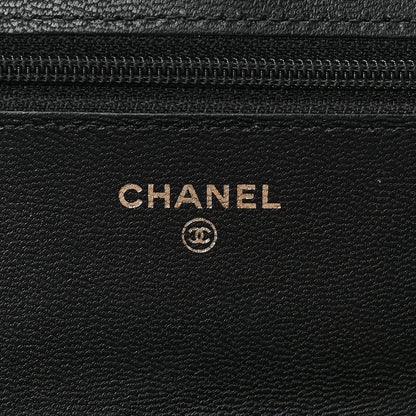 Chanel Goatskin Quilted Quilted Like A Wallet Wallet On Chain WOC Black 6 of 9