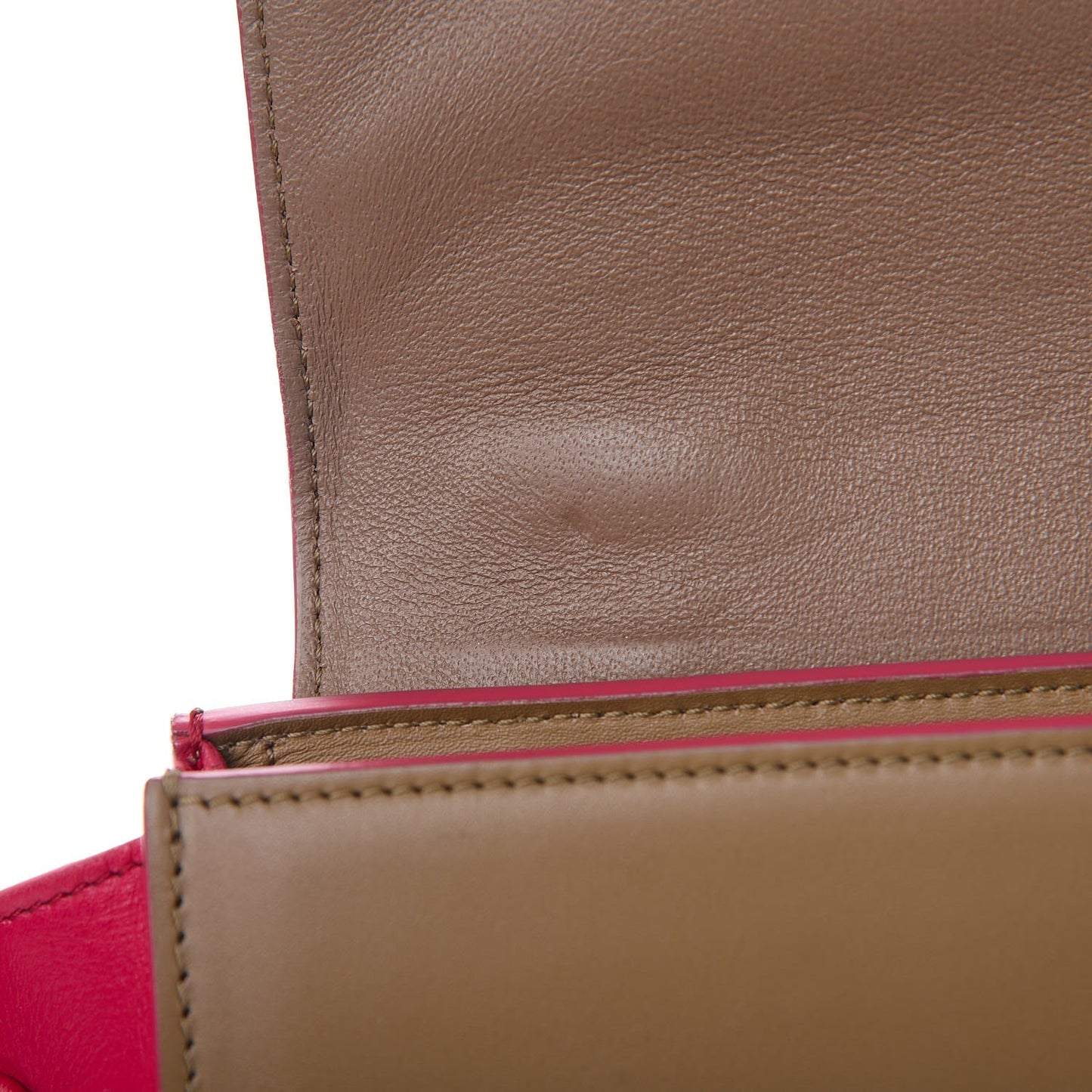 Smooth Calfskin Small Bicolor Trapeze Taupe Fuchsia