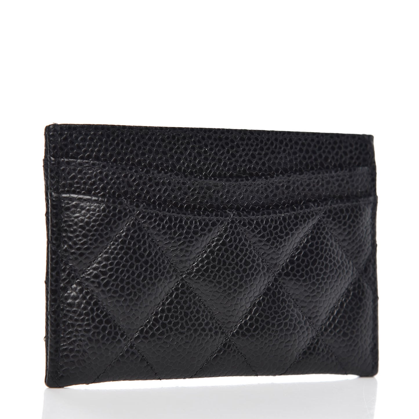 Caviar Quilted Card Holder Black