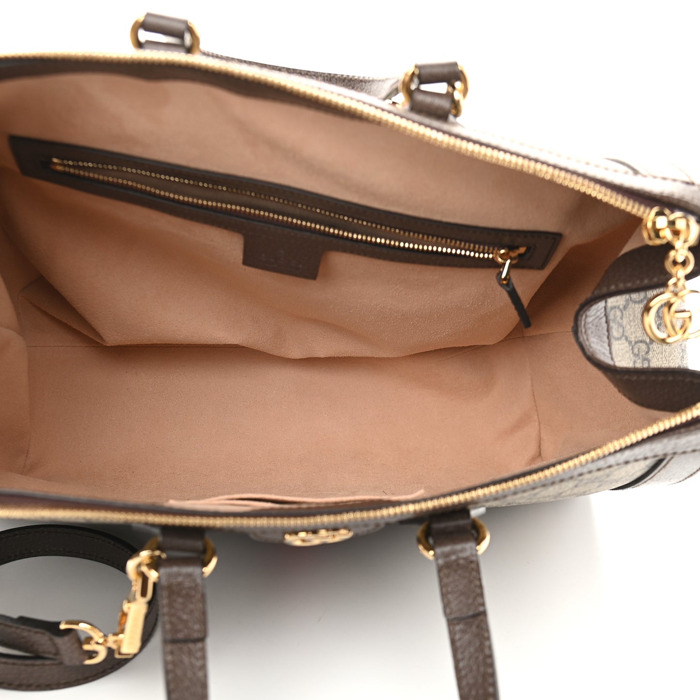GG Supreme Monogram Web Medium Ophidia Tote Bag Brown