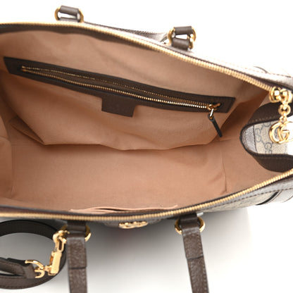 Gucci GG Supreme Monogram Web Medium Ophidia Tote Bag Brown 5 of 9