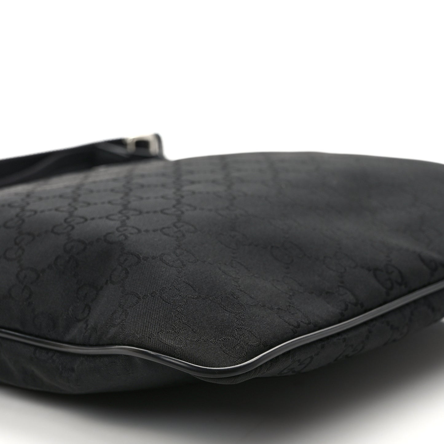 Nylon Monogram Medium Flat Messenger Bag Black