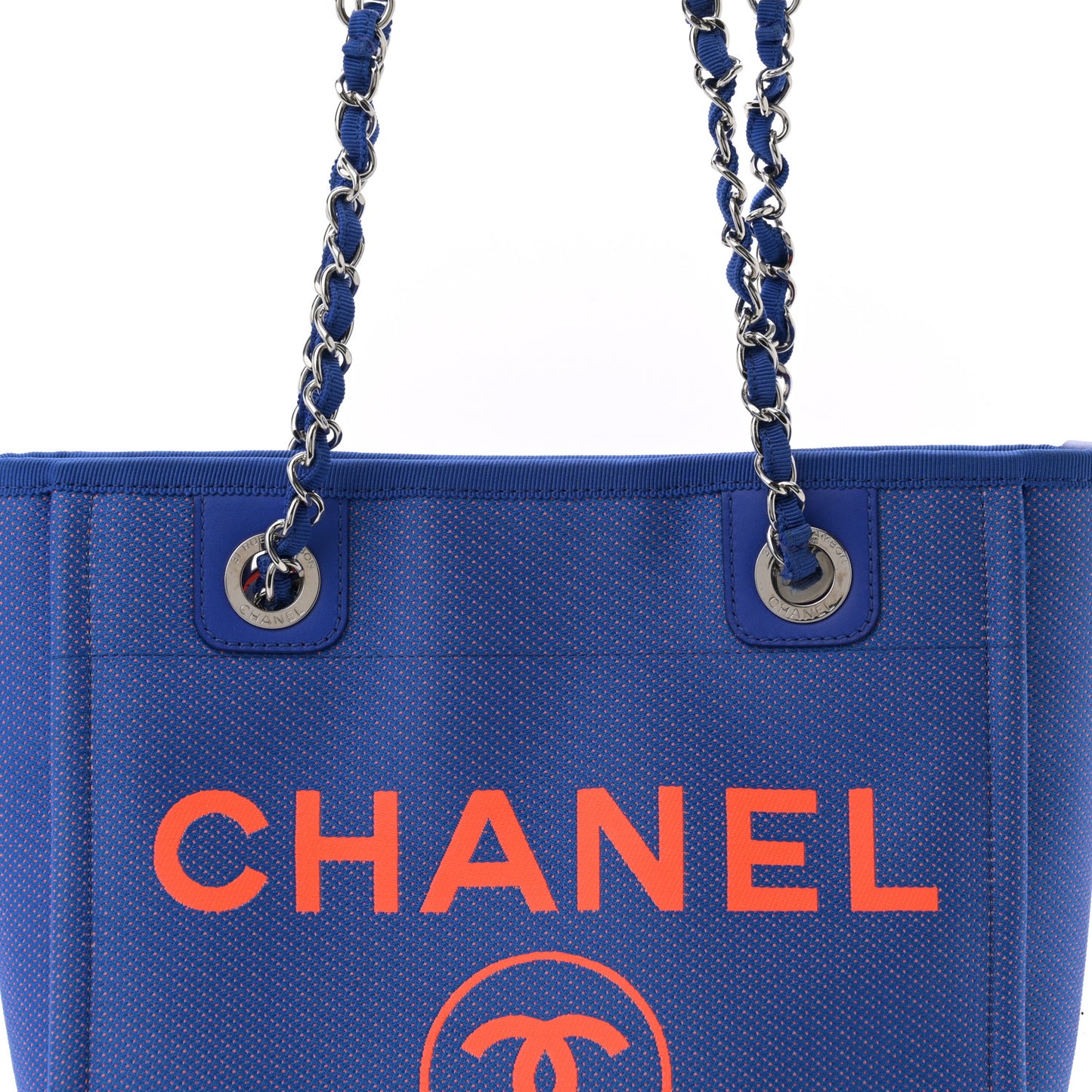 Mixed Fibers Mini Deauville Tote Blue Orange