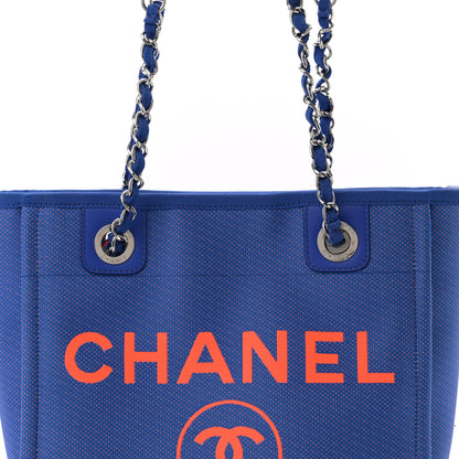 Chanel Mixed Fibers Mini Deauville Tote Blue Orange 8 of 13
