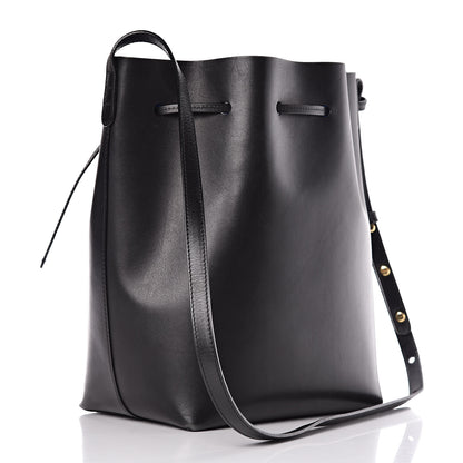 Mansur Gavriel Vegetable Tanned Calfskin Bucket Bag Black Royal 4 of 17