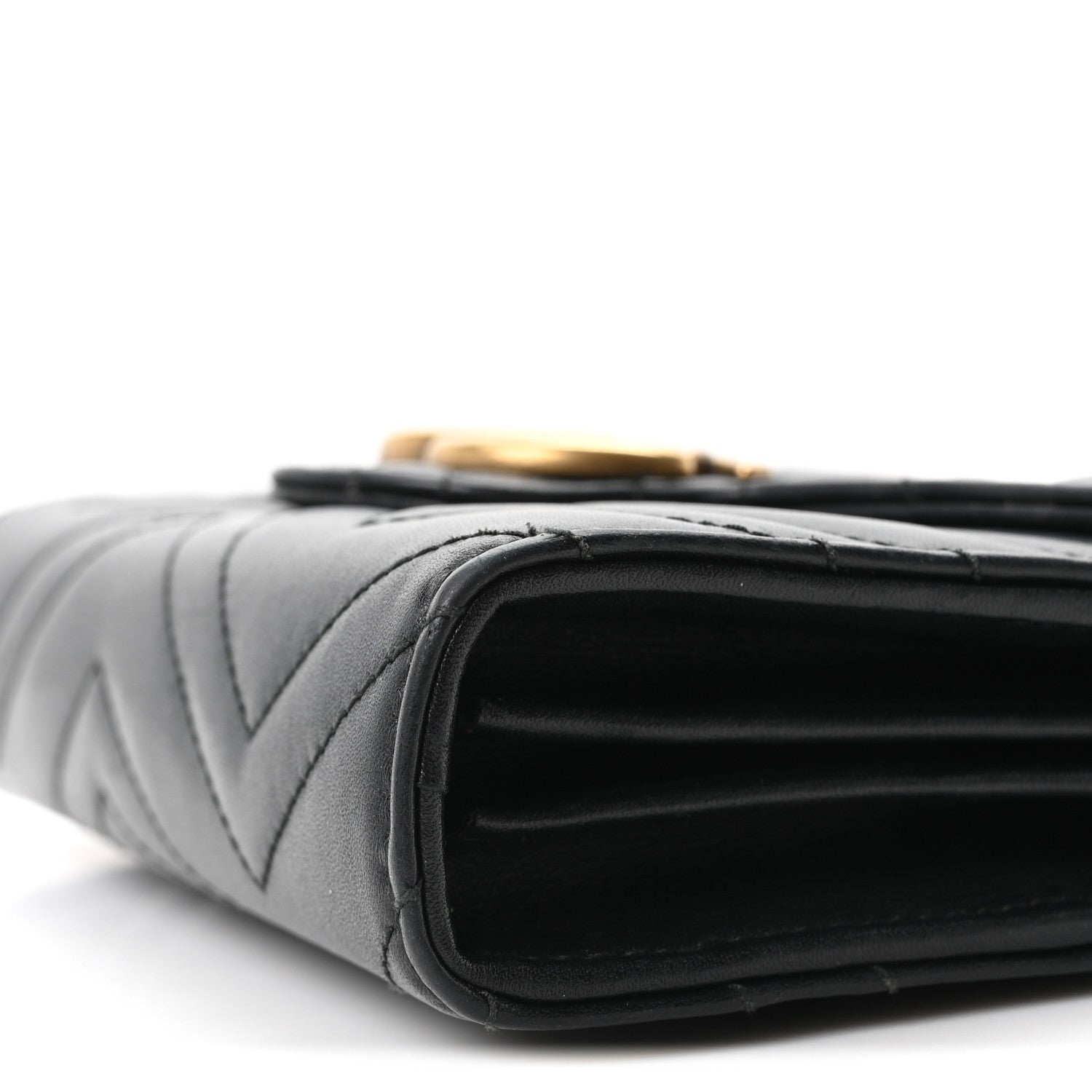 Gucci Calfskin Matelasse GG Marmont Chain Wallet Black 10 of 10