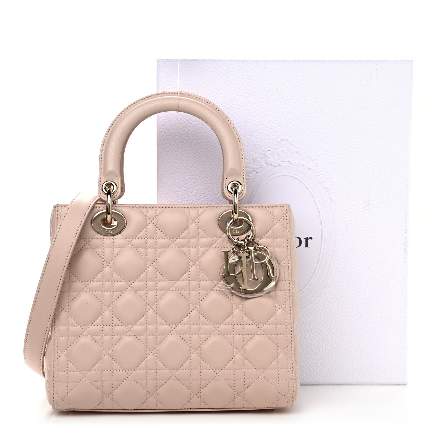 Christian Dior Lambskin Cannage Medium Lady Dior Light Pink 11 of 11