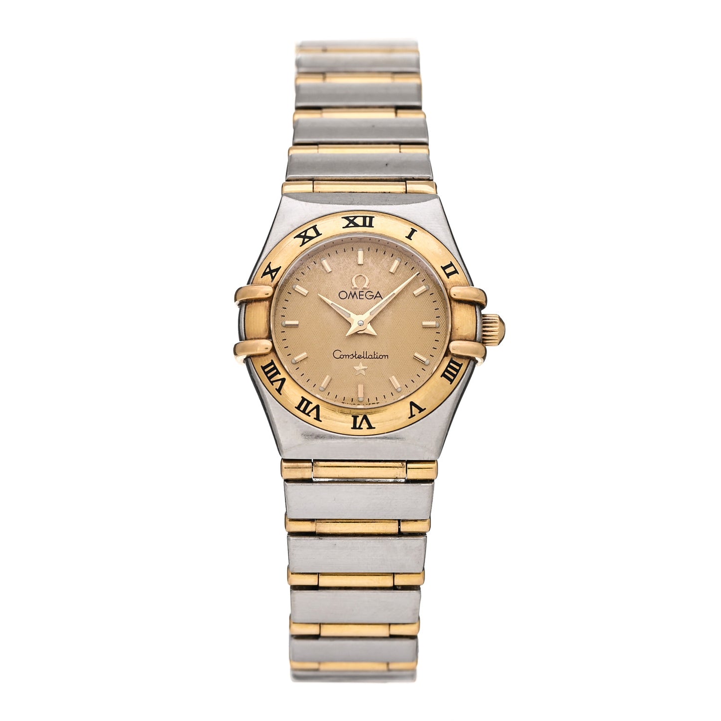 Stainless Steel 18K Yellow Gold 22mm Constellation Quartz Watch Champagne 1262.10
