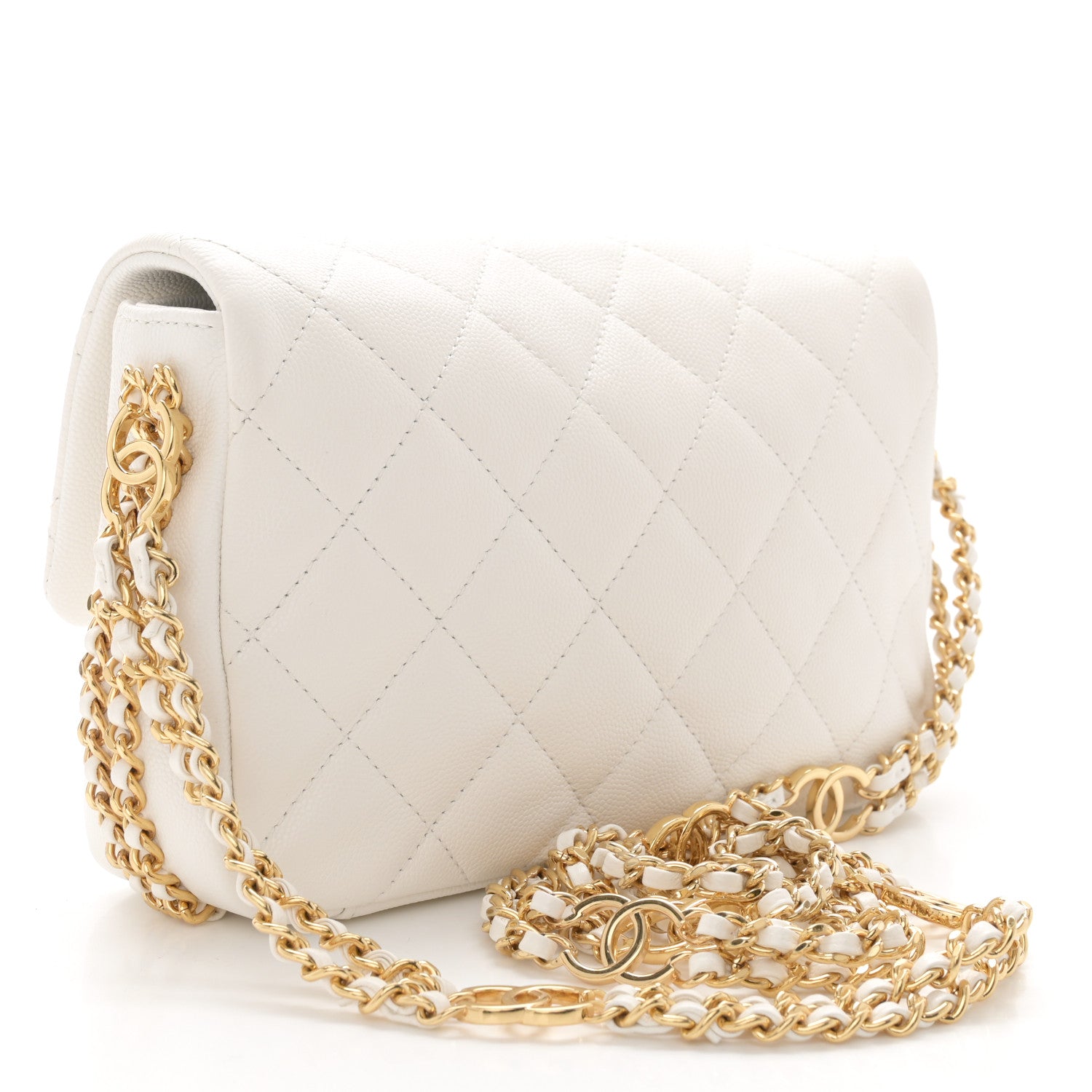 Chanel Caviar Quilted Mini CC You Flap White 3 of 10
