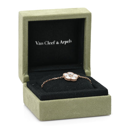 Van Cleef & Arpels 18K Rose Gold Mother Of Pearl Lucky Spring Plum Blossom Bracelet 4 of 4