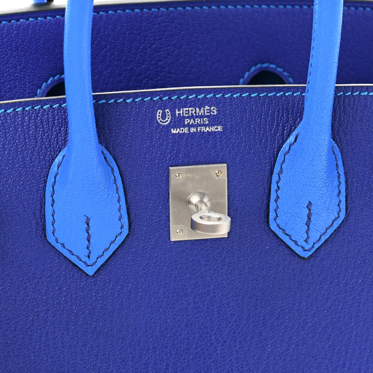 Hermes Chevre Mysore Horseshoe Birkin 25 Bleu Electrique Bleu Izmir 6 of 11