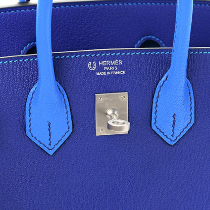 Hermes Chevre Mysore Horseshoe Birkin 25 Bleu Electrique Bleu Izmir 6 of 11
