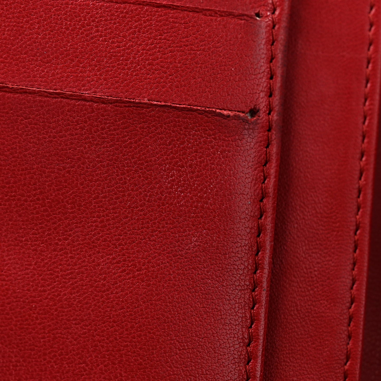 Lambskin Quilted Large Flap Wallet Red