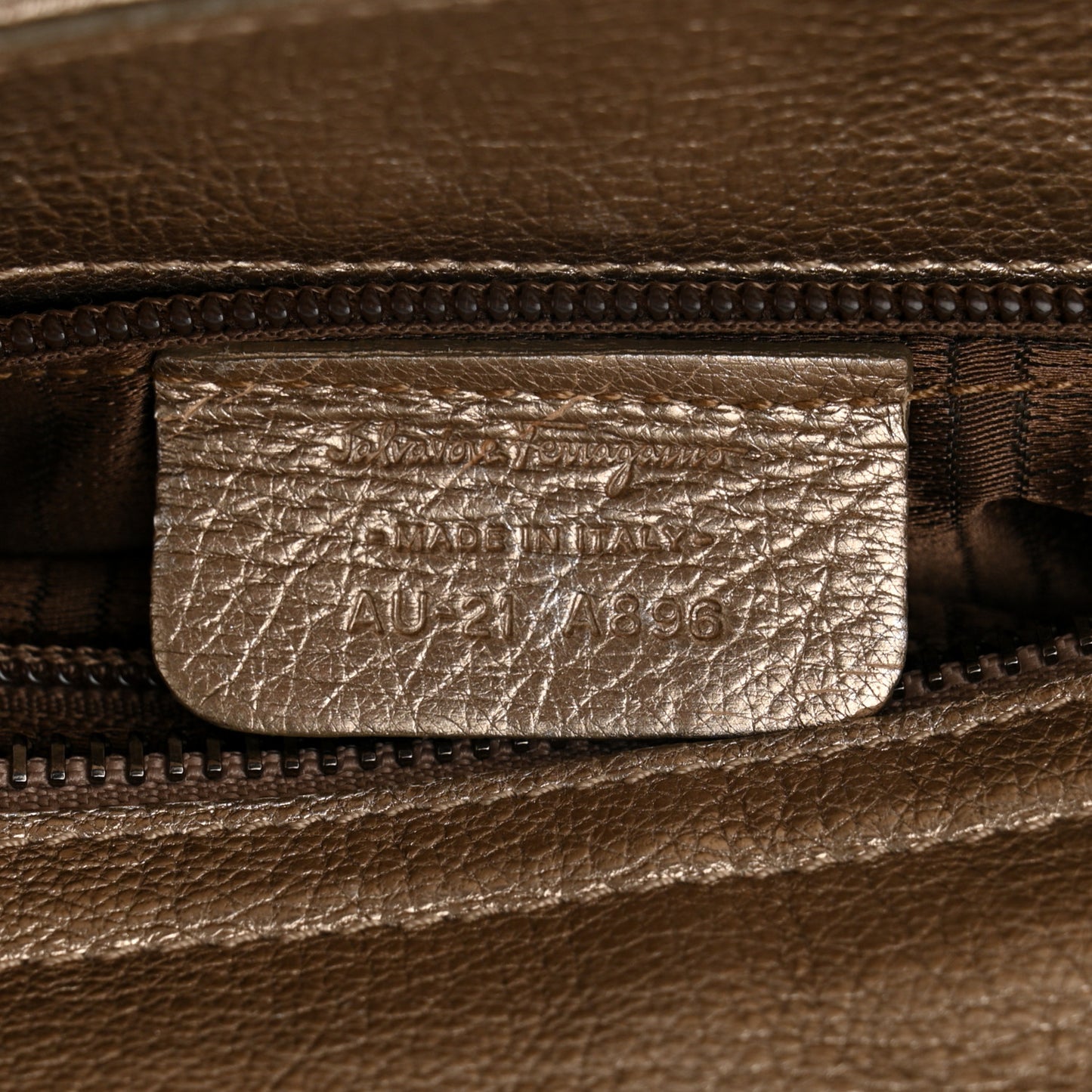 Metallic Grained Calfskin Medium Sofia Satchel Gold