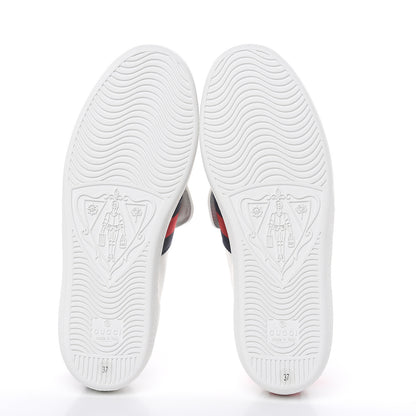 Gucci Calfskin Ayers Blind For Love Embroidered Womens Ace Sneakers 37 White 5 of 9