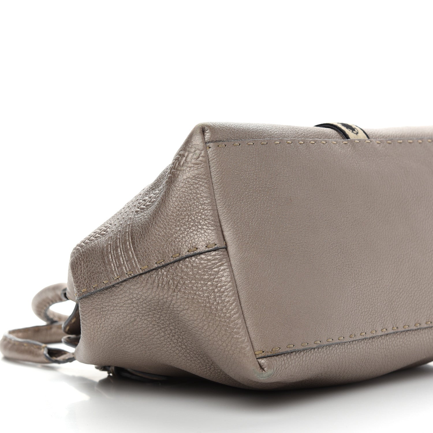 Fendi Cuoio Romano Selleria Small Villa Borghese Tote Peltro 8 of 14