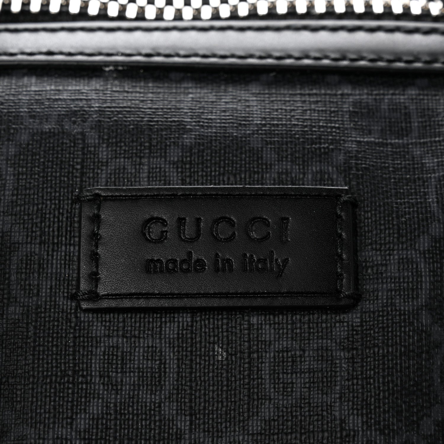 Gucci Soft GG Supreme Calfskin Web Medium Carry On Duffle Bag Black Grey 10 of 18